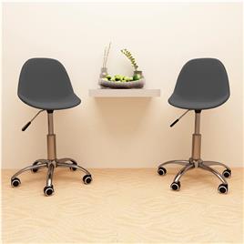 vidaXL Cadeiras de jantar giratórias 2 pcs tecido cinzento-escuro
