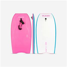 Prancha de Bodyboard 500 com Leash Rosa Branco