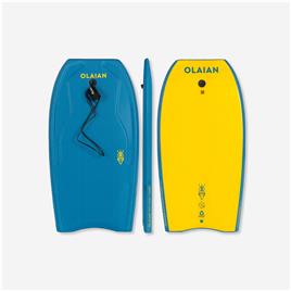 Prancha de Bodyboard 100 com Leash de Pulso Azul Amarelo