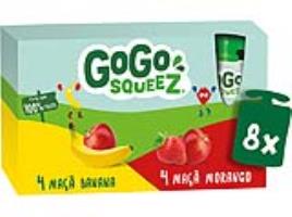 Saquetas Fruta Go Go Squeez Morango E Banana 8 Un