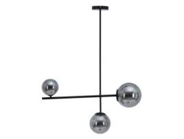 Candeeiro de Teto BIGBUY HOME 70 x 18 x 90 cm Cristal Preto Metal
