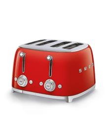 SMEG TORRADEIRA 2000W SERIE ANNI 50 QUATRO TOSTAS VERMELHA