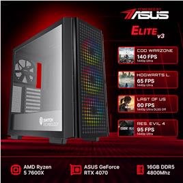 Computador Gaming Elite V3 Powered By ASUS Ryzen 5 7600X 16GB 1TB SSD RTX 4070