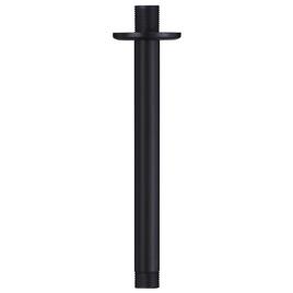 vidaXL Braço de apoio chuveiro redondo aço inox. 201 20 cm preto