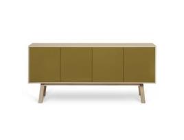 Aparador Alto MON PETIT MEUBLE FRANÇAIS com 4 Portas (Verde Lancieux - Madeira - 220 x 94 x 46 cm)