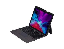 Capa e Teclado Bluetooth YKCLOUD T2098 para iPad Pro12.92021/2020/2018 (Inglês - Preto)