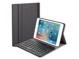 Capa e Teclado Bluetooth YKCLOUD 1029D para iPad Mini4/5 (Inglês - Preto)