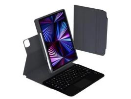 Capa e Teclado Bluetooth YKCLOUD Xy102C para iPad 10.22021/2020/2019/iPad Air 10.5/iPad Pro10.5 (Inglês - Preto)