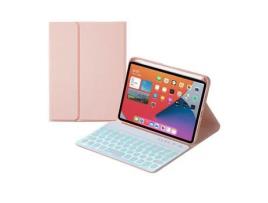Capa e Teclado Bluetooth YKCLOUD Hy006D para iPad Mini6 (Inglês - Rosa)