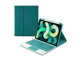 Capa e Teclado Bluetooth YKCLOUD Hk102C para iPad 10.22021/2020/2019/iPad Air 10.5/iPad Pro10.5 (Inglês - Verde)
