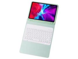 Capa e Teclado Bluetooth YKCLOUD Ym11 para iPad Air4 2020 10.9/iPad Pro112021/2020/2018 (Inglês - Verde)