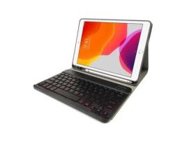 Capa e Teclado Bluetooth YKCLOUD Rk102D para iPad 10.22021/2020/2019/iPad Air 10.5/iPad Pro10.5 (Inglês - Preto)