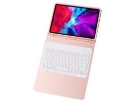 Capa e Teclado Bluetooth YKCLOUD Ym12 para iPad 10.22021/2020/2019/iPad Air 10.5/iPad Pro10.5 (Inglês - Violeta)
