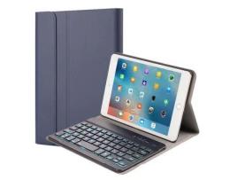 Capa e Teclado Bluetooth YKCLOUD 1027D para iPad Mini1/2/3 (Inglês - Azul)