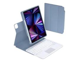 Capa e Teclado Bluetooth YKCLOUD Xy109C para iPad Air4 2020 10.9/iPad Pro112021/2020/2018 (Inglês - Azul)