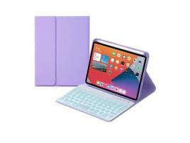 Capa e Teclado Bluetooth YKCLOUD Hy006D para iPad Mini6 (Inglês - Violeta)