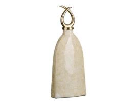 Vaso 24 x 13 x 64 cm Cristal Dourado Metal Branco