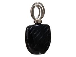 Vaso 23 x 13 x 41 cm Cristal Preto Metal Prata