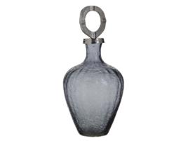 Vaso Cristal Cinzento Metal Prata 20 x 20 x 30 cm
