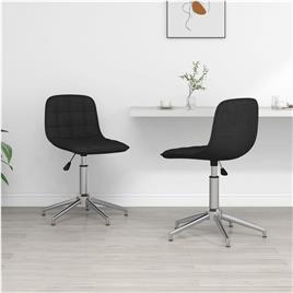 vidaXL Cadeiras de jantar giratórias 2 pcs tecido preto