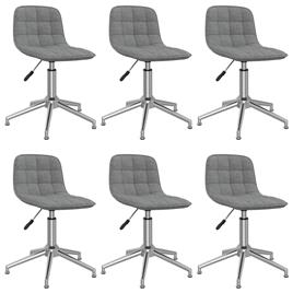 vidaXL Cadeiras de jantar giratórias 6 pcs tecido cinzento-claro