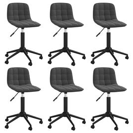 vidaXL Cadeiras de jantar giratórias 6 pcs veludo preto