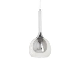 Candeeiro de Teto BIGBUY HOME 16 x 16 x 50 cm Cristal Cinzento Metal