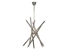 Candeeiro de Teto BIGBUY HOME 82 x 82 x 34,3 cm Cristal Metal Prata