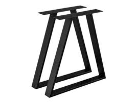 Juego de 2 patas de mesa Lyngby acero 72 x 55 x 6 cm negro mate [en.casa]