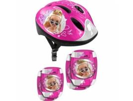 Kit Capacete e Joelheiras Stamp Barbie