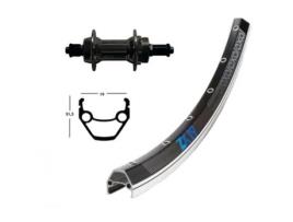 Roda traseira EXAL Winora Zx 19 36 Tr.Blo.Ra. Nr.135Mm