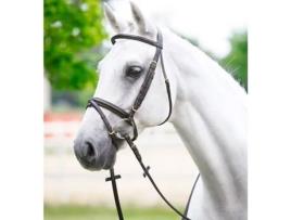 Cabeçada curva redonda para cavalos com fivela de aço inoxidável DASLÖ