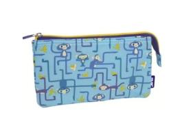 Estojo MILAN Tangled Monkeys 5 Compartimentos Azul 22 X 12 X 4 Cm