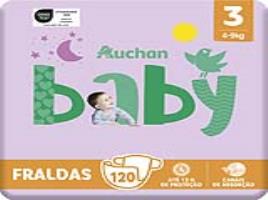 Fraldas Auchan Baby Tamanho 3 4-9kg 120un