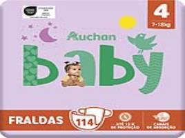 Fraldas Auchan Baby T4 7-18kg 114un