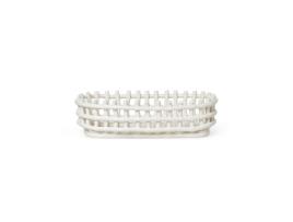 Cesto FERM LIVING (L 30 cm x A 8.5 cm x P 15 cm - Cerâmica - Branco)