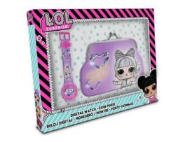 Relógio KIDSEUROSWAN Conjunto Dital e Carteira em Caixa Lol (Idade Mínima Recomendada: 3 anos)