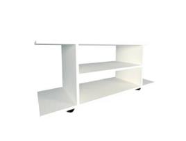 Mesa com Rodas HENOR Madeira (Branco - 120 x 40 x 52,5 cm)