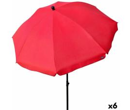 Parasol Aktive Vermelho 240 x 230 x 240 cm (6 Unidades)