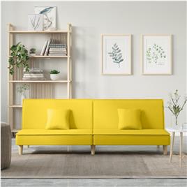 vidaXL Sofá-cama tecido amarelo-claro