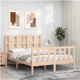 vidaXL Estrutura de cama com cabeceira 120x200 cmmadeira maciça