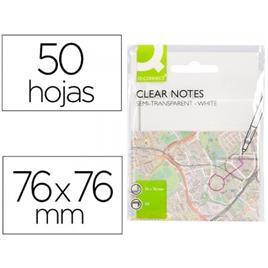 Bloco Notas Adesivo 76mmx76mm Plástico Translucido Branco 50 Fls.