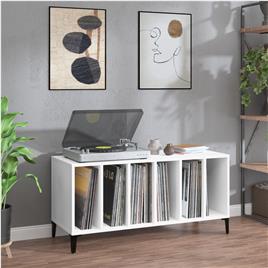 vidaXL Armário para discos 100x38x48 cm derivados de madeira branco