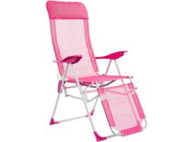 Cadeira de Praia  (Rosa - Alumínio - 115x61x66 cm)