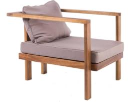 Poltrona de Jardim LOLAHOME Cristy (Madeira - 80x74x60 cm)