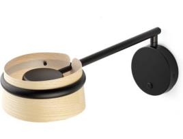 Aplique de Parede  Loop LED (6W - Madeira , Metal - Preto)