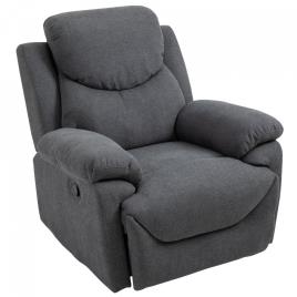 HOMCOM Cadeira Reclinável Ergonômica 150 ° Apoio para os pés Almofada Acolchoada 97x96x105,5 Cinza