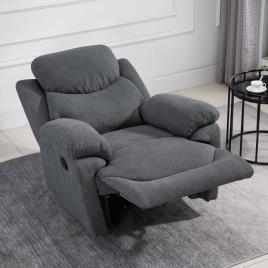 HOMCOM Cadeira Reclinável Ergonômica 150 ° Apoio para os pés Almofada Acolchoada 97x96x105,5 Cinza