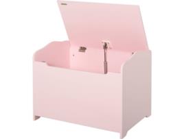 Caixa de armazenamento infantil HOMCOM Tipo baú Rosa (60x40x48 cm)