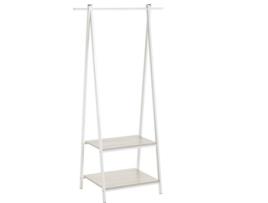 Cabide  Com Estante Nórdico Branco De Metal De Madeira (150x45x55 cm)